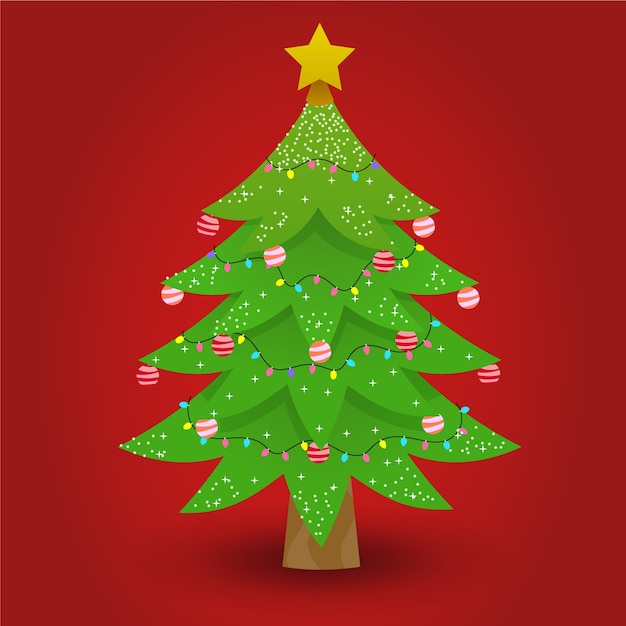 Free vector beautiful 2d christmas tree