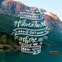 Free vector beautiful adventure travel lettering