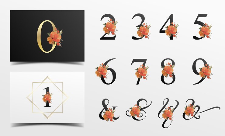 Free Vector beautiful alphabet collection with watercolor floral decoration
