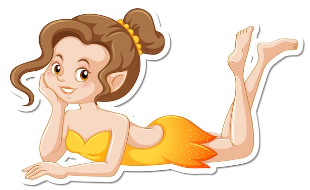 Beautiful angel cartoon character sticker