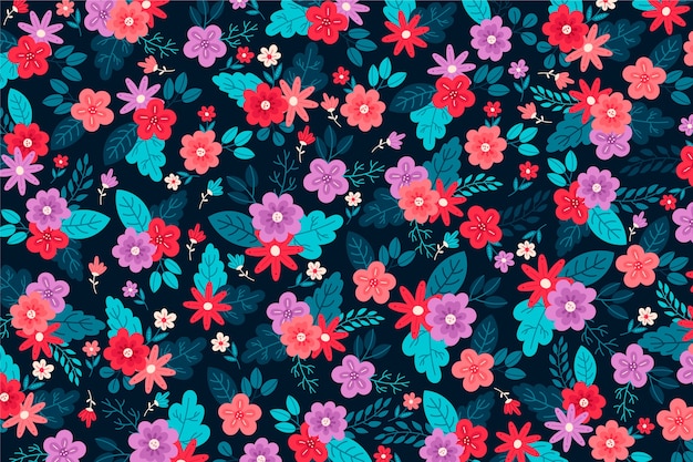 Beautiful arrangement of ditsy floral background