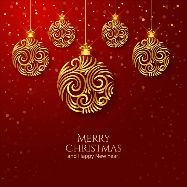 Beautiful artistic christmas golden ball background