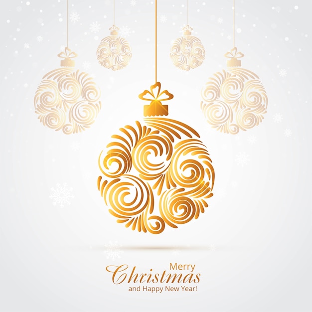 Beautiful artistic christmas golden ball background