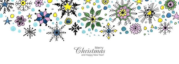 Free Vector beautiful artistic decorative christmas snowflake banner design