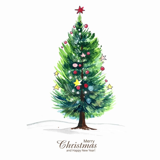 Beautiful artistic decorative christmas tree holiday background