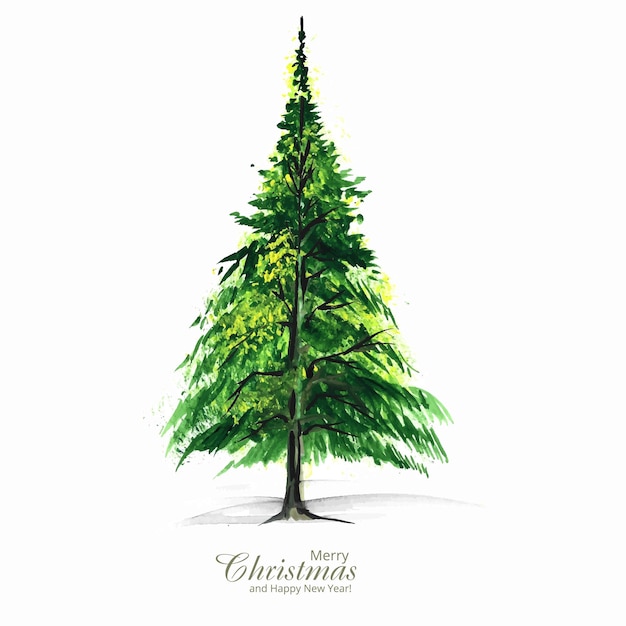 Free vector beautiful artistic decorative christmas tree holiday background