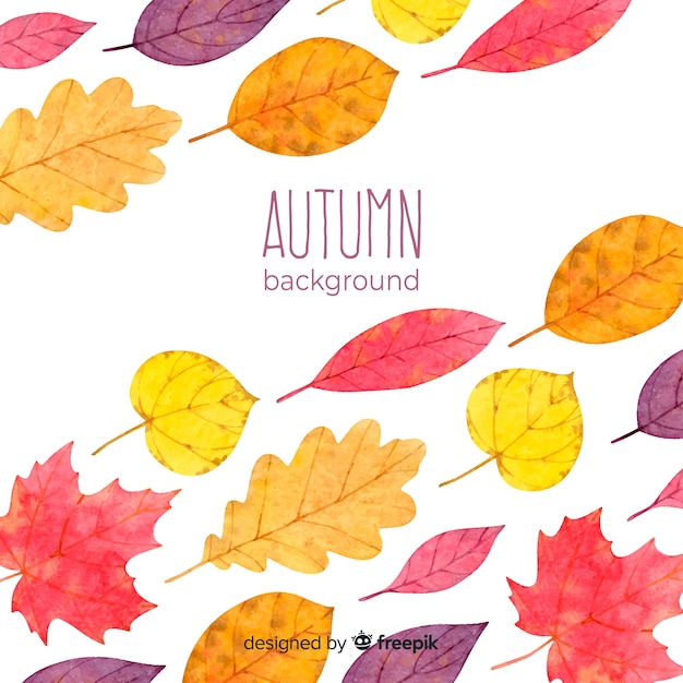 Beautiful autumn background in watercolor style