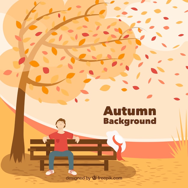 Free vector beautiful autumn background with flat design