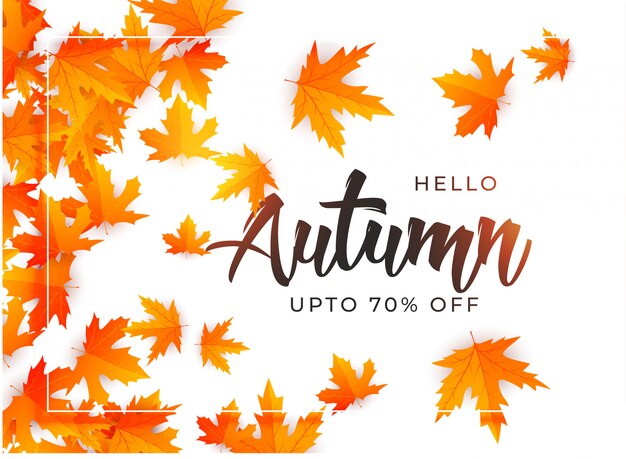 Beautiful autumn leaves background template