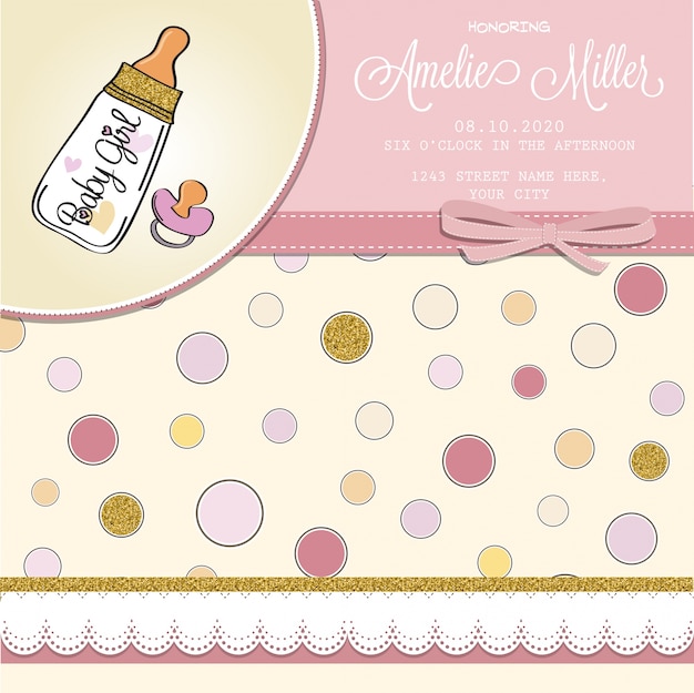 Free vector beautiful baby shower card template