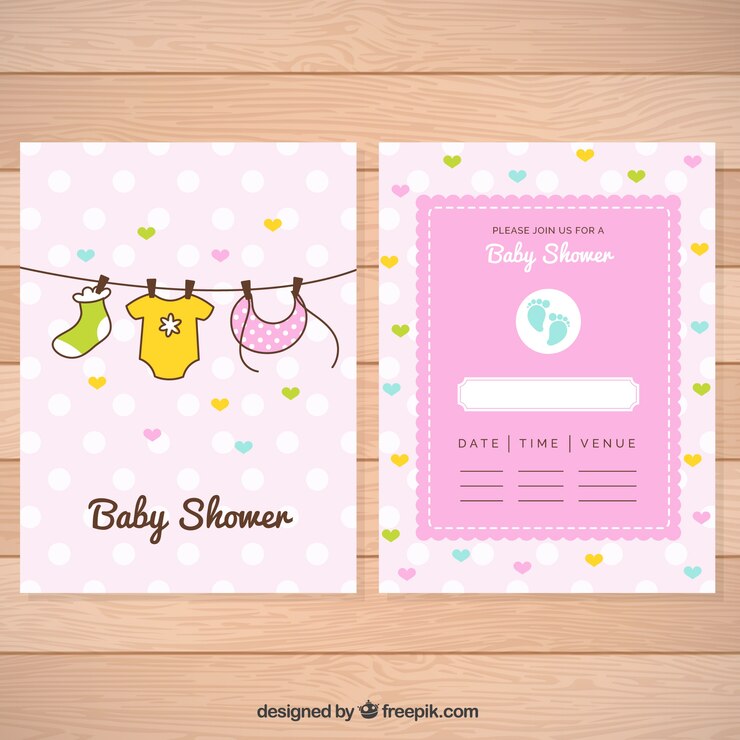 Free Vector beautiful baby shower card