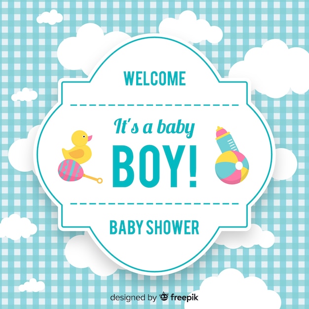 Free vector beautiful baby shower concept