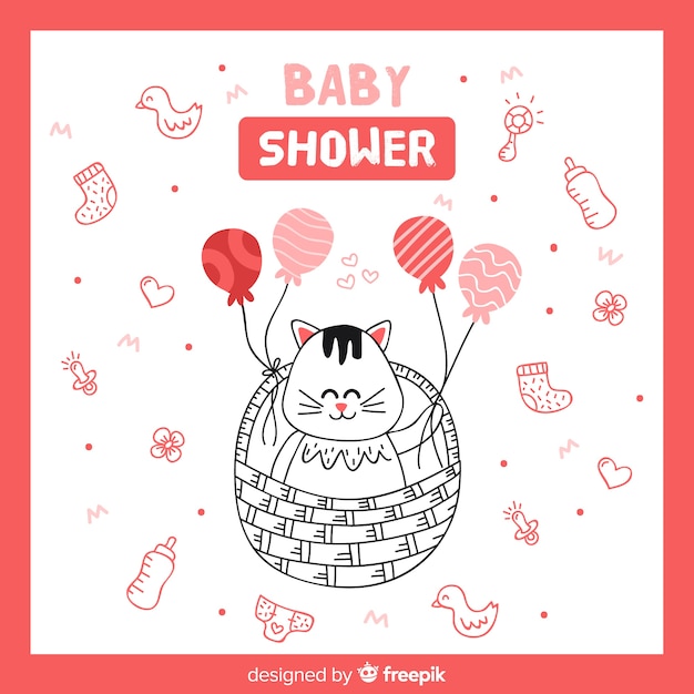 Free vector beautiful baby shower template for girl