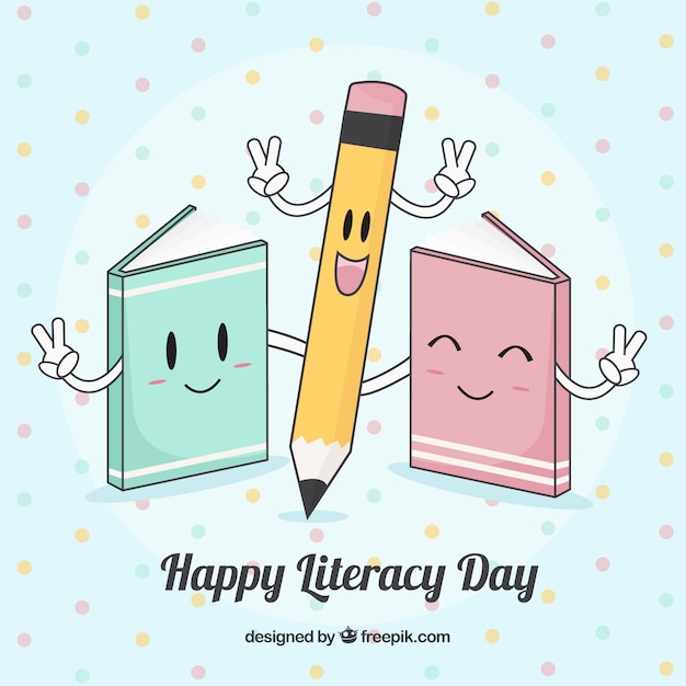 Free vector beautiful background of happy literacy day