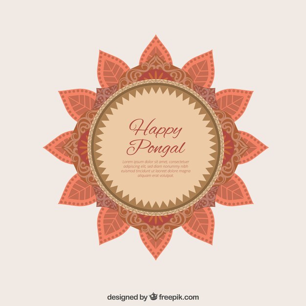 Free vector beautiful badge happy pongal