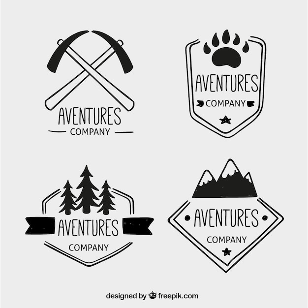  beautiful badges hand-drawn adventure