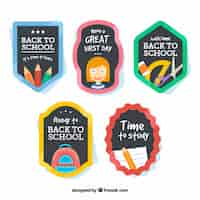 Vettore gratuito belle badge per la scuola