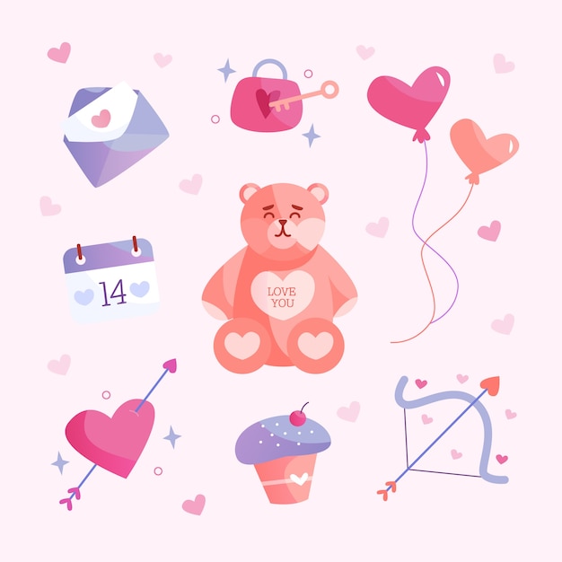 Free vector beautiful badges for valentine day