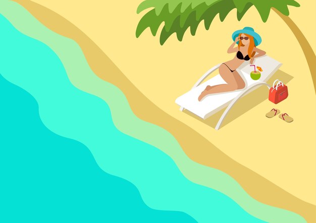 Vettore gratuito modello di concetto di vacanza di viaggio infografica isometrica web 3d piatto bella spiaggia