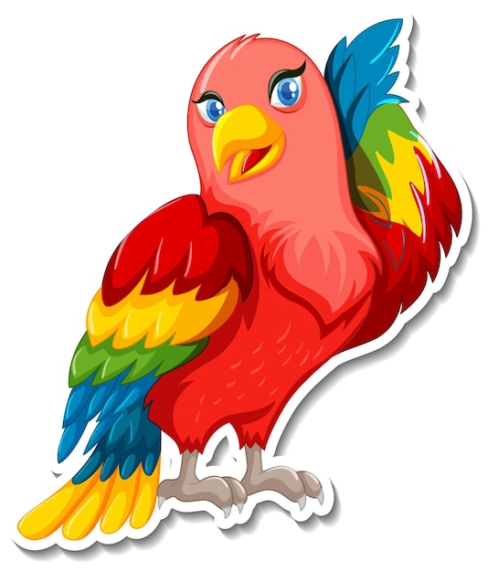 Free vector beautiful bird animal cartoon sticker