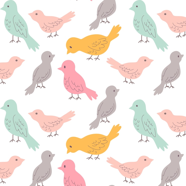 Free Vector beautiful birds pattern