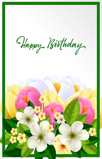 Free vector beautiful birthday card