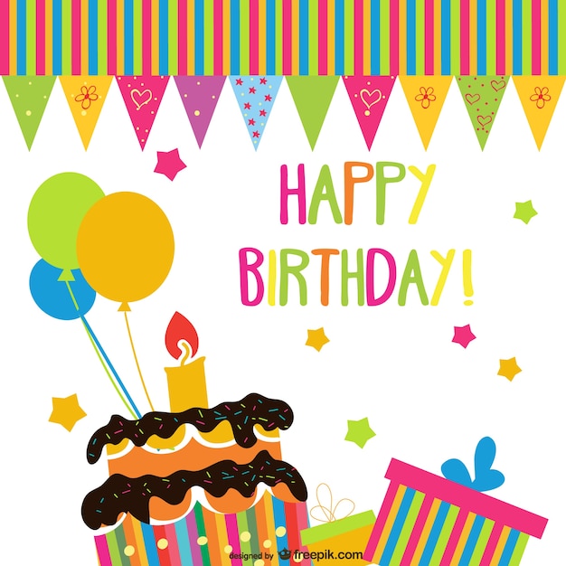 beautiful birthday hand painted elements    vector