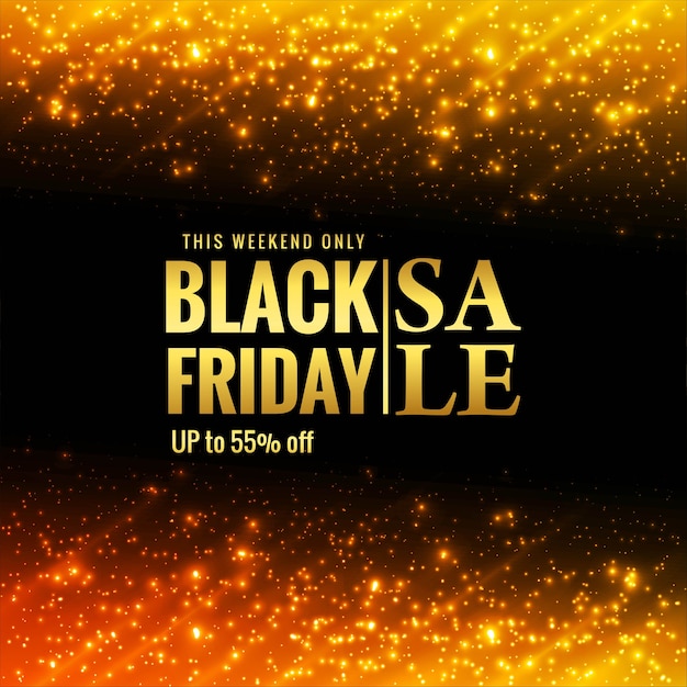 Free vector beautiful black friday sale banner with shiny glitters