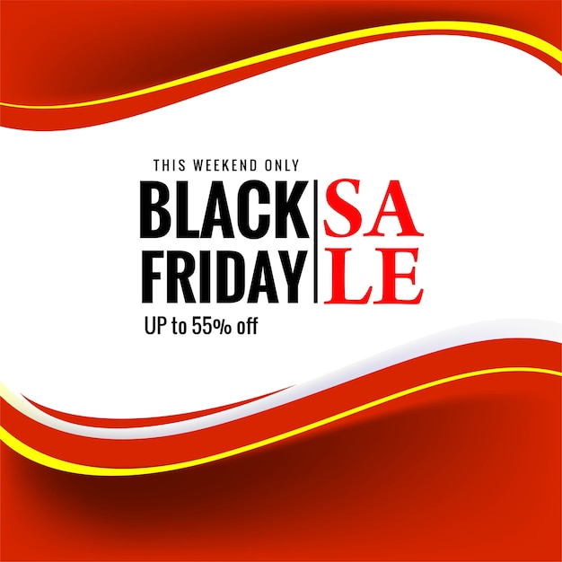 Beautiful black friday sale for red wave banner