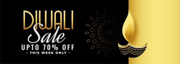 아름다운 검은 금 디 왈리 축제 판매 배너
