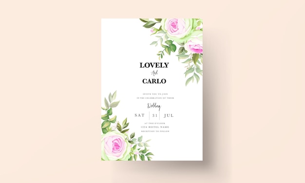 Красивая цветущая роза, свадебное приглашение, цветочный дизайн