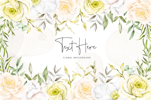 Free vector beautiful blooming roses and leaves background