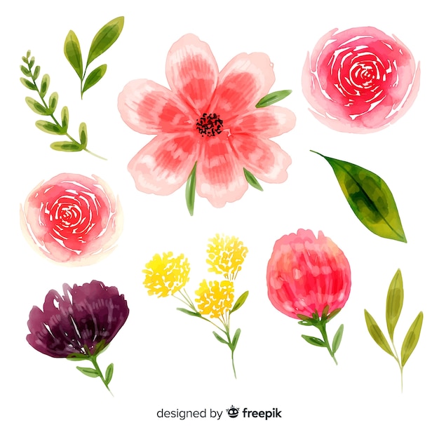 아름 다운 꽃 꽃 수채화 배경