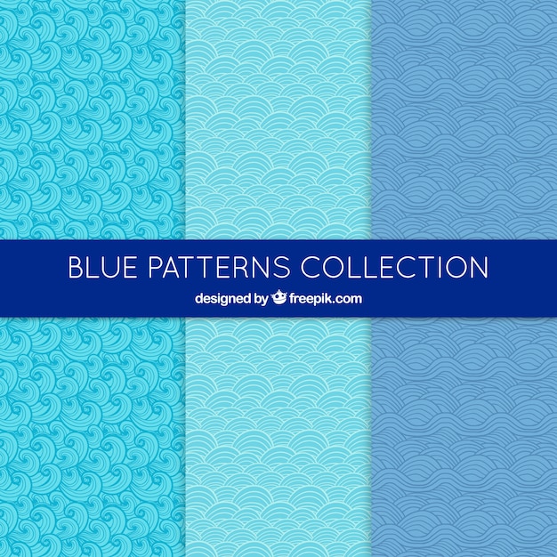 Free vector beautiful blue patterns
