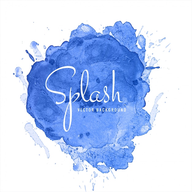 Free vector beautiful blue watercolor splash design