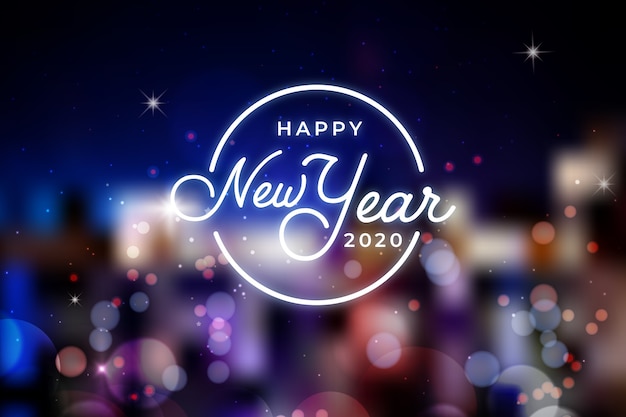 Free vector beautiful blurred new year 2020