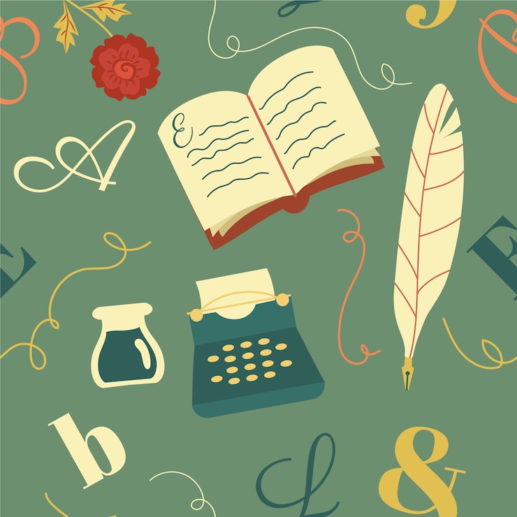 Free Vector beautiful book club pattern illustration