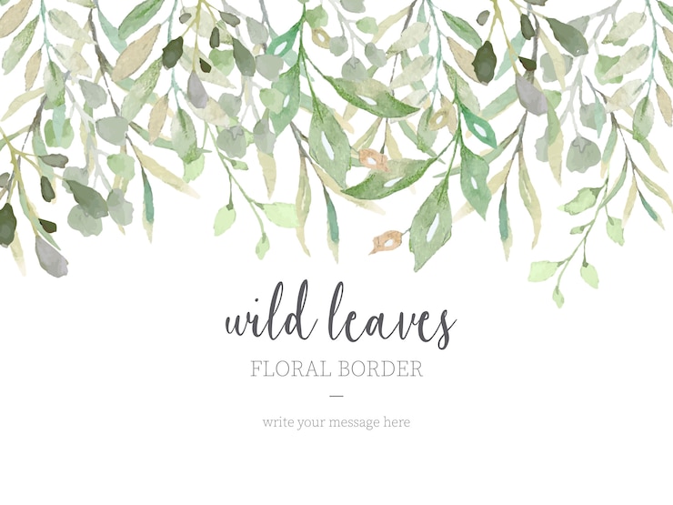 Free Vector beautiful border with wild leaves