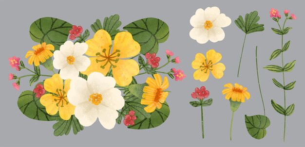 花の美しい花束と水の色のスタイルでの装飾のための休暇