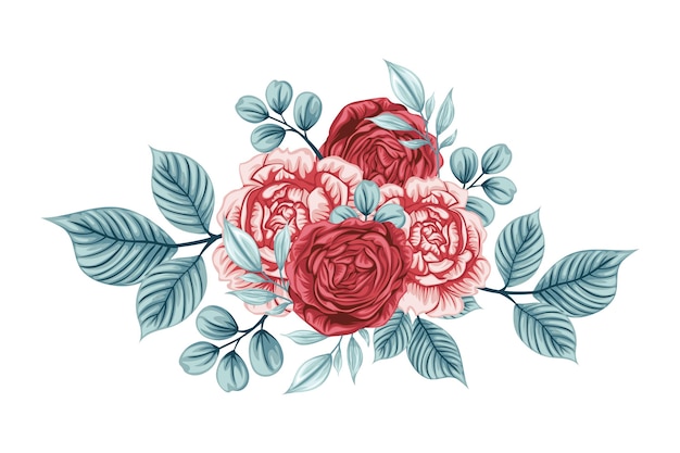 Free vector beautiful bouquet of rose flowers