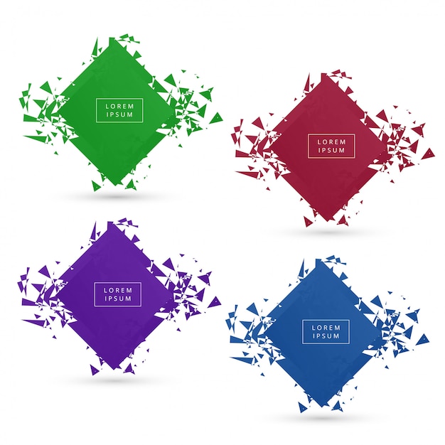 Free vector beautiful broken modern banner colorful set design