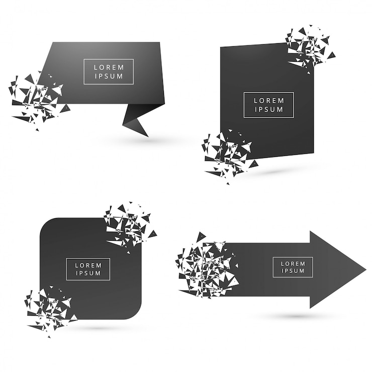 Free Vector beautiful broken modern banner different set vector