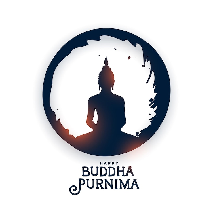 Free Vector beautiful buddha purnima cultural white background