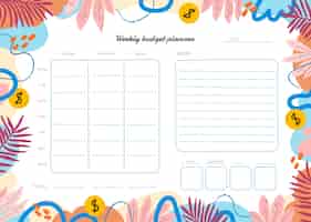Free vector beautiful budget planner template
