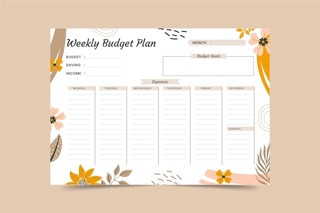 Free vector beautiful budget planner template