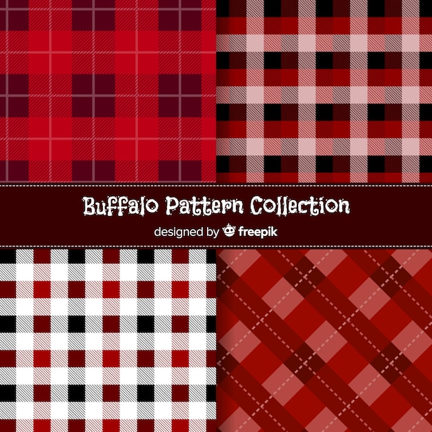 Free vector beautiful buffalo pattern collection