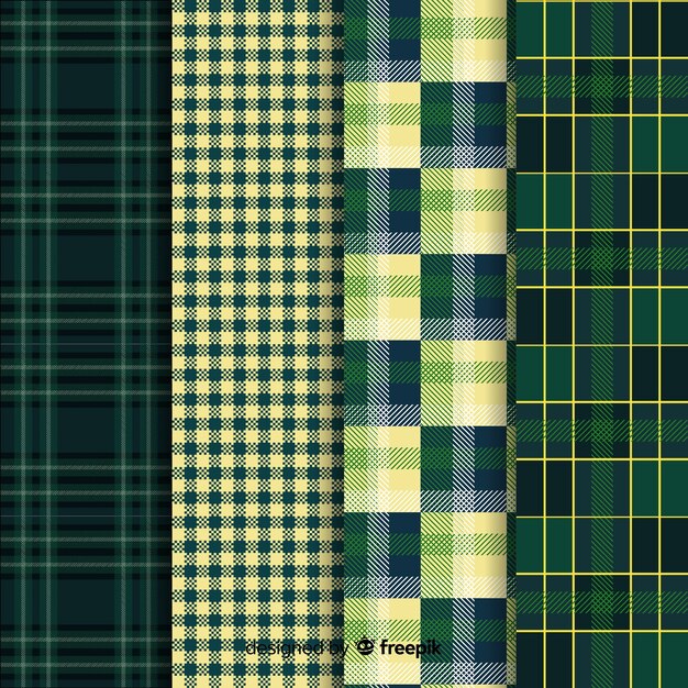 Free Vector beautiful buffalo pattern collection