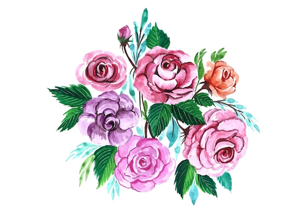 Bellissimo mazzo di fiori colorati illustrazione di design