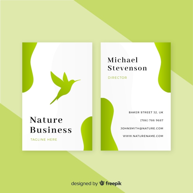 Beautiful business card template with nature concept