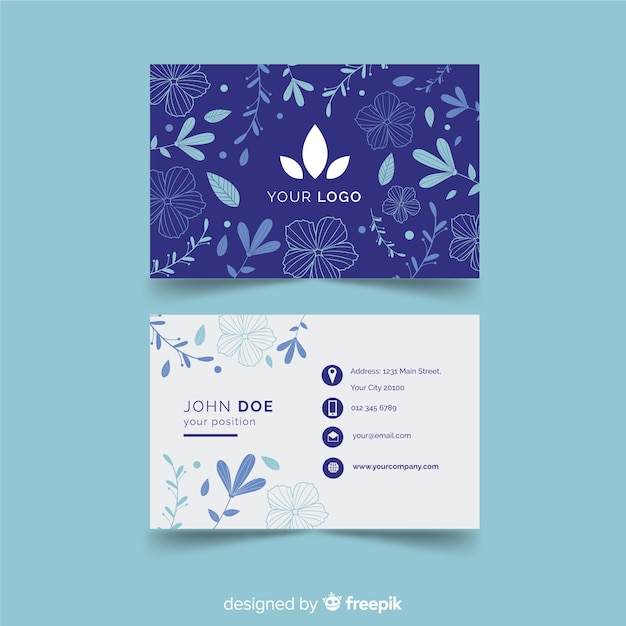 Free vector beautiful business card template with nature design